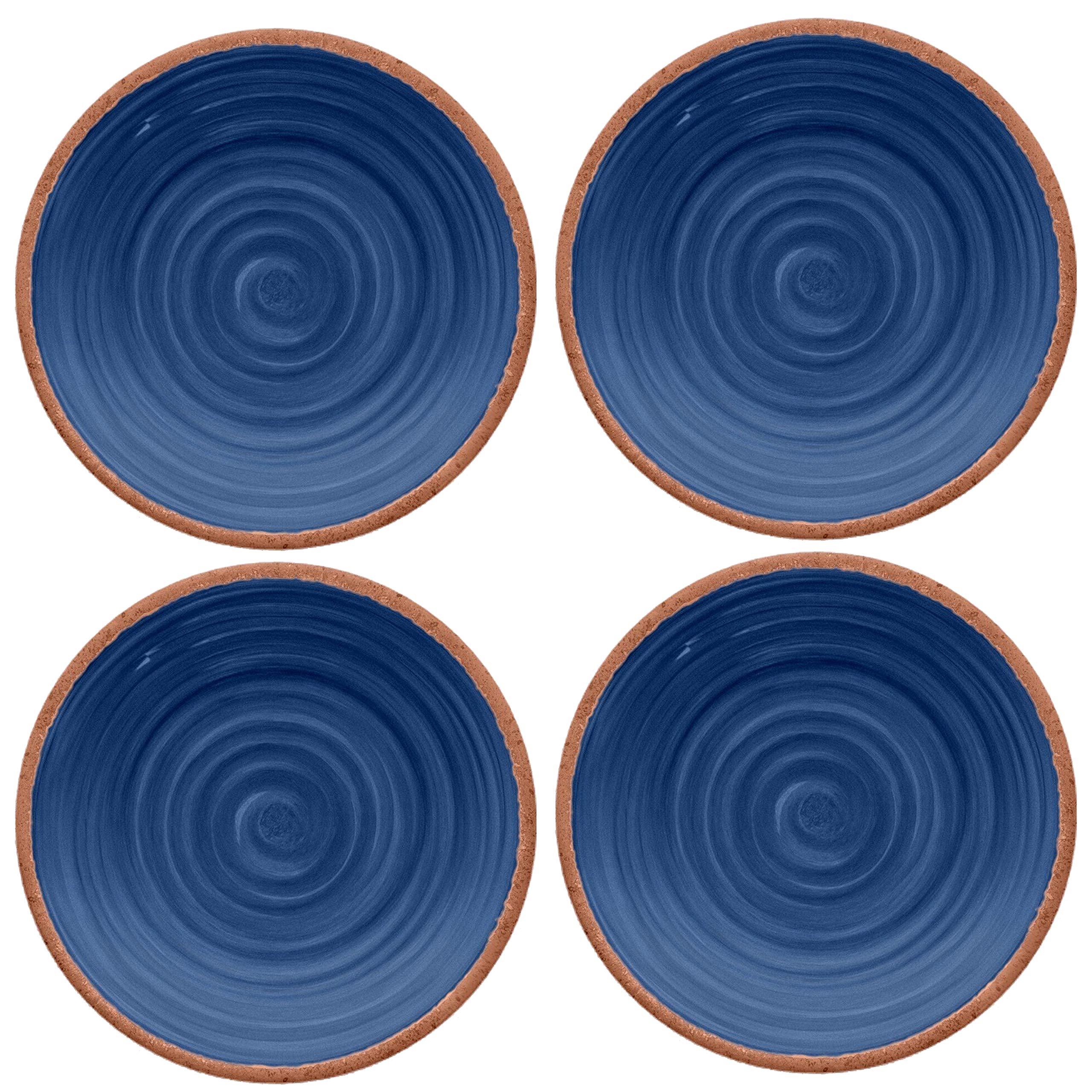Rustic Swirl Indigo Melamine Side Plate Set (4)