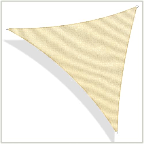 ColourTree CTAPRT16 Custom Size Order to Make 4' x 4' x 4' Beige Triangle Sun Shade Sail Canopy Mesh Fabric UV Block - Commercial Heavy Duty - 190 GSM - 3 Years Warranty
