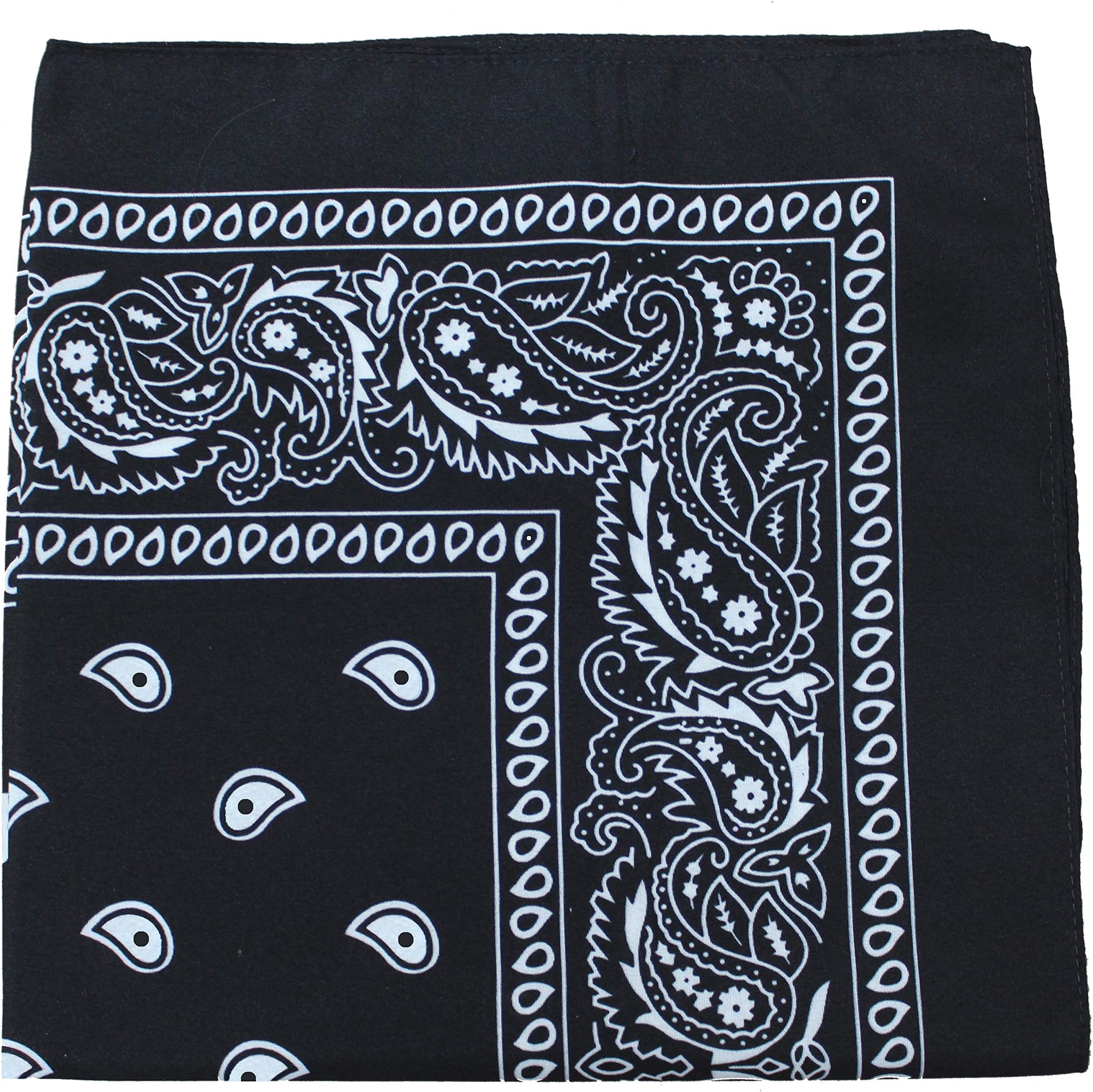 Qratfsy 100% Polyester Breathable Sheer Stylish Bandana - Paisley and Solid Colors Options