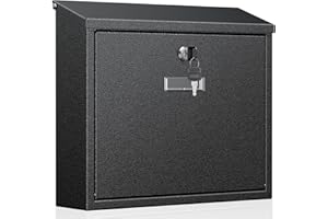 Uniclife Wall Mount Mailbox for Outside, Large Locking Mailbox with Key Lock, Security Mail Box, Postbox for House, Safe Key 