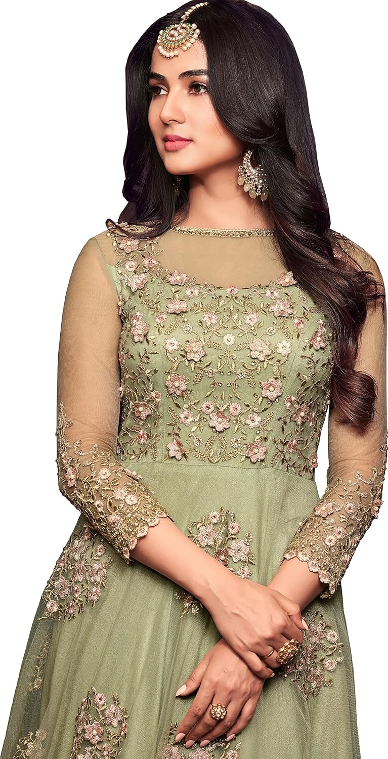 amiira women's net anarkali gown