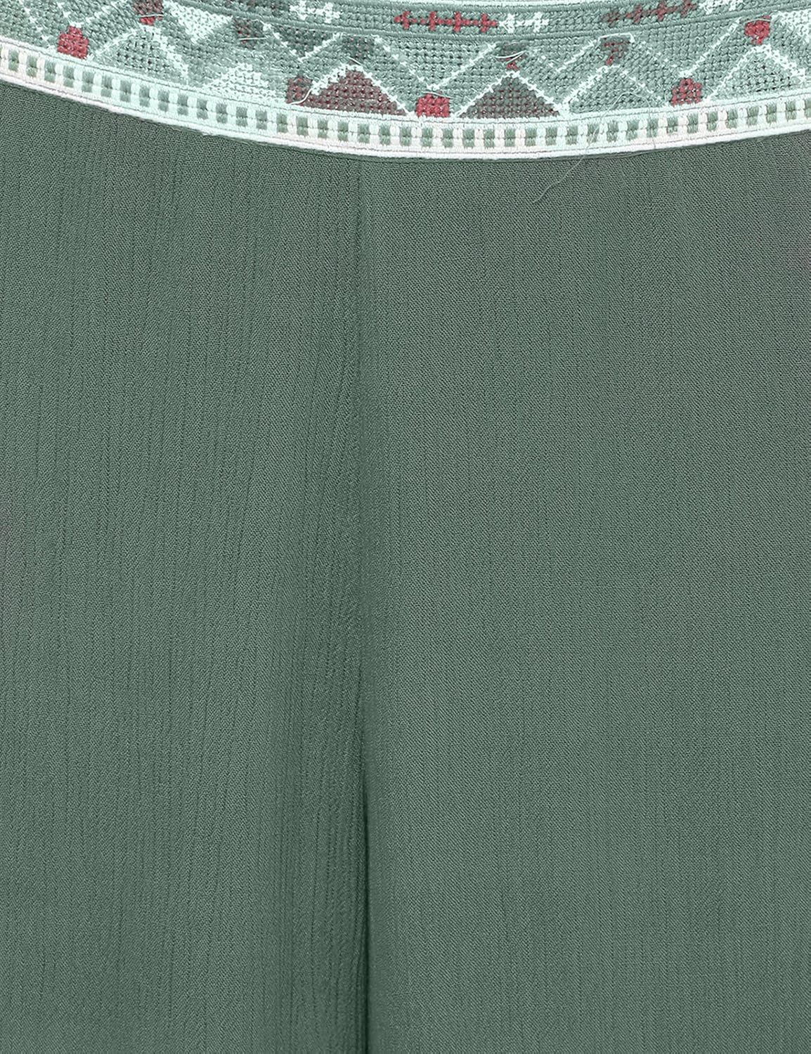 palazzo with embroidered waist band