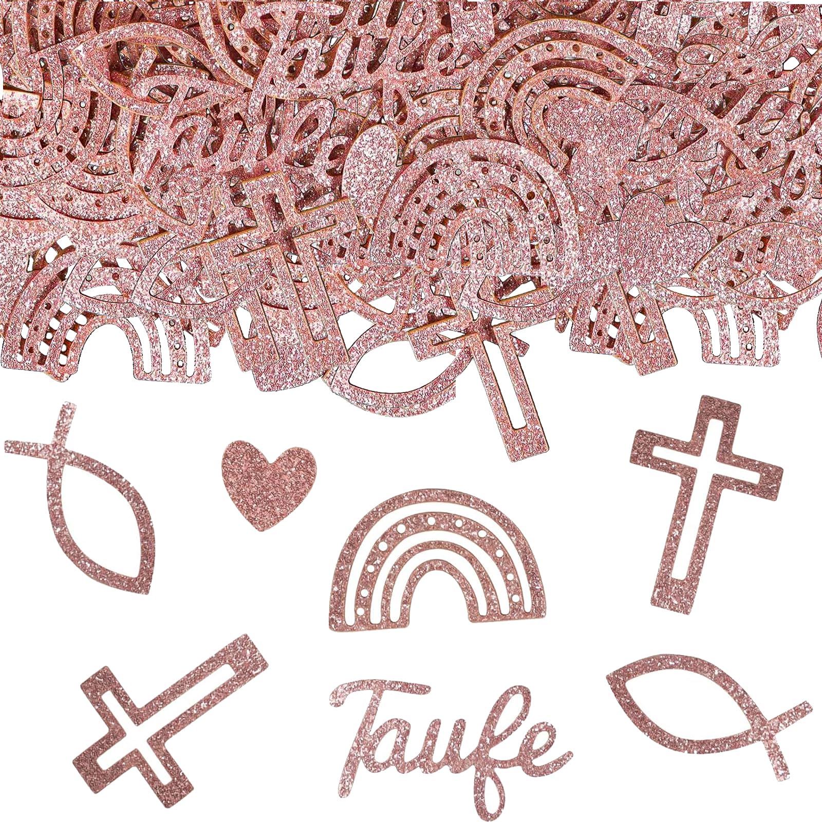 ALEGRE® Scatter Decoration Christening Decoration Confetti, Pack of 100 Table Decoration Christening Girl, Communion Decoration Confetti, Table Decoration Communion Fish Decoration Confetti for Baby