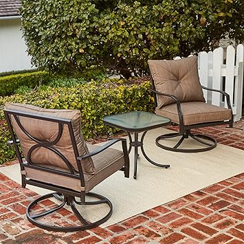 Amazon.com: Hanover PALMBAY80PC-TAN Palm Bay 80-Piece Swivel Chat Set ...