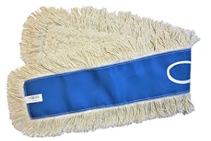 TURKEY CREEK ESSENTIALS 48" Industrial Strength Washable Cotton Dust Mop Refill Replacement Head for Home & Commercial Use for 48 Inch Frame Cleans Hardwood Laminate Concrete or Other Floor Systems