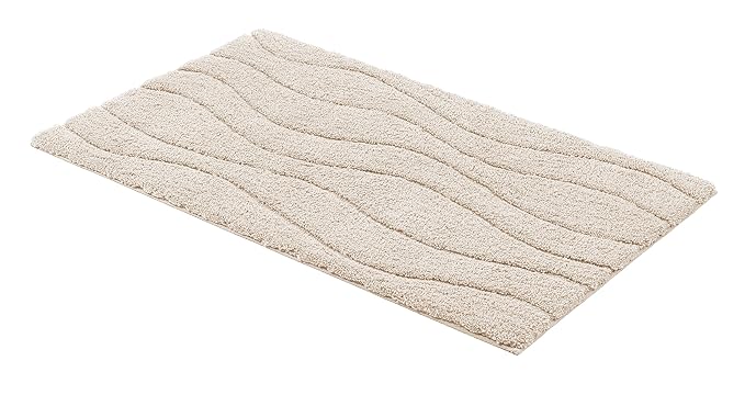 SCHÖNER WOHNEN-Kollektion, Santorin, Badteppich, Badematte, Badvorleger, Design Wellen - creme, Oeko-Tex 100 zertifiziert, 60
