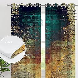 Batmerry Textu Gold Blackout Curtains for