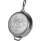Lodge Wildlife Series-10.25" Cast Iron Skillet with Deer Scene, 10.25", Black