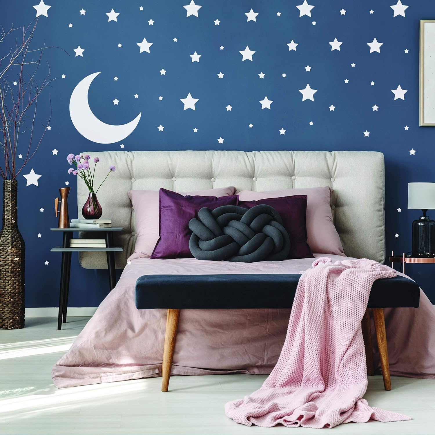 White Stars Stickers - Space Themed Bedroom Constellation Wallpaper Decor Decal - Star Moon Nursery Room Decals for Wall - 220 Stickers - Image 4