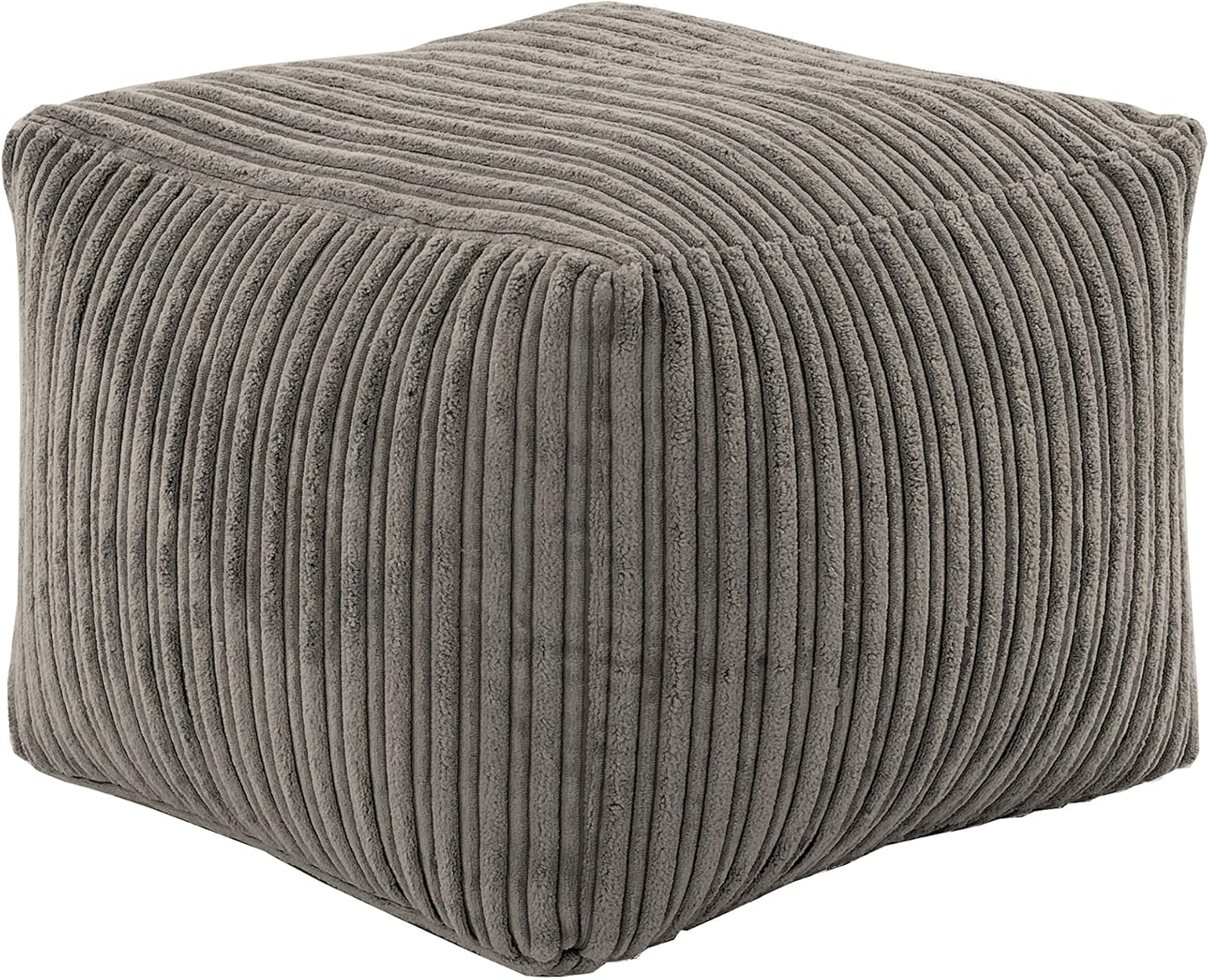 Hippo Charcoal Square Bean Bag Footstool Pouffe Seat in Soft Jumbo Cord Fabric Amazon.co.uk