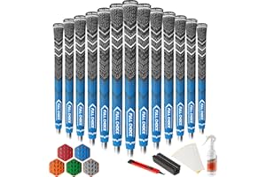 Full Choice Cross Corded Golf Grips 13 Pack, Low Taper Design, Choose from 13 Grips or 13 Grips with All Kits, 3 Sizes 5 Colors Options, Multi-compound Hybrid Golf Club Grips, CG01 Series