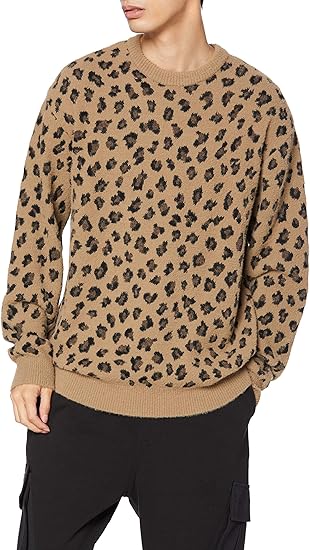 Amazon シーグリーン プルオーバー Mseaa9053 K Leopard Shaggy Knit レオパードシャギーニット クルーネック メンズ トレーナー パーカー 通販