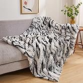 LIFEREVO Zebra Print Black and White Shaggy Plush Throw Blanket Soft Fluffy 50"x60" Warm Comfy Throws Faux Fur Blanket Throw Fuzzy Fur Throw for Office Couch, Sofa, Living Room, Zebra Print Black