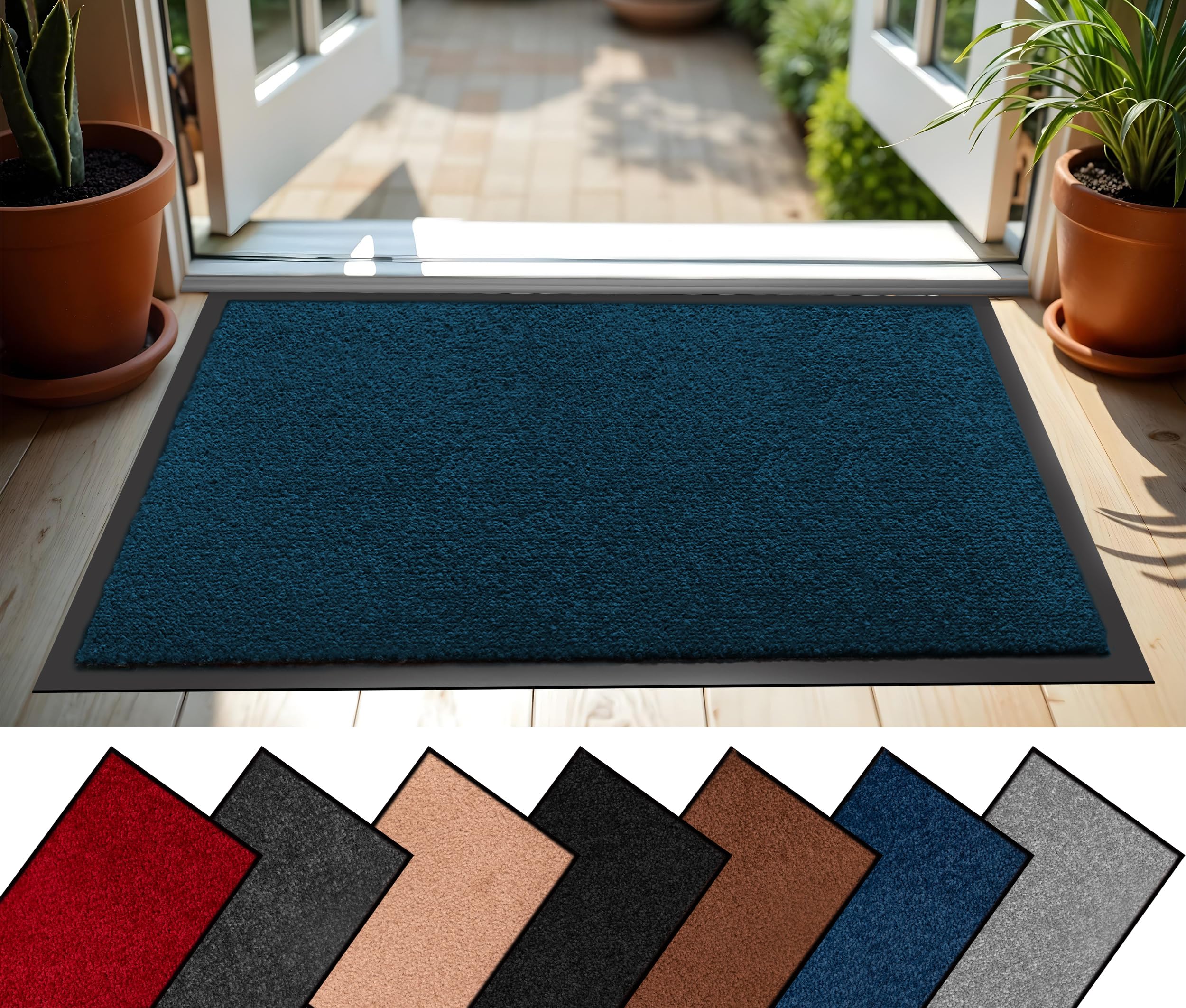 BLADO Door Mats Indoor & Outdoor - Non Slip Heavy Duty Rubber Back Door Mat Washable Dirt Trapper for Entrance, Kitchen Offices Floor Mat