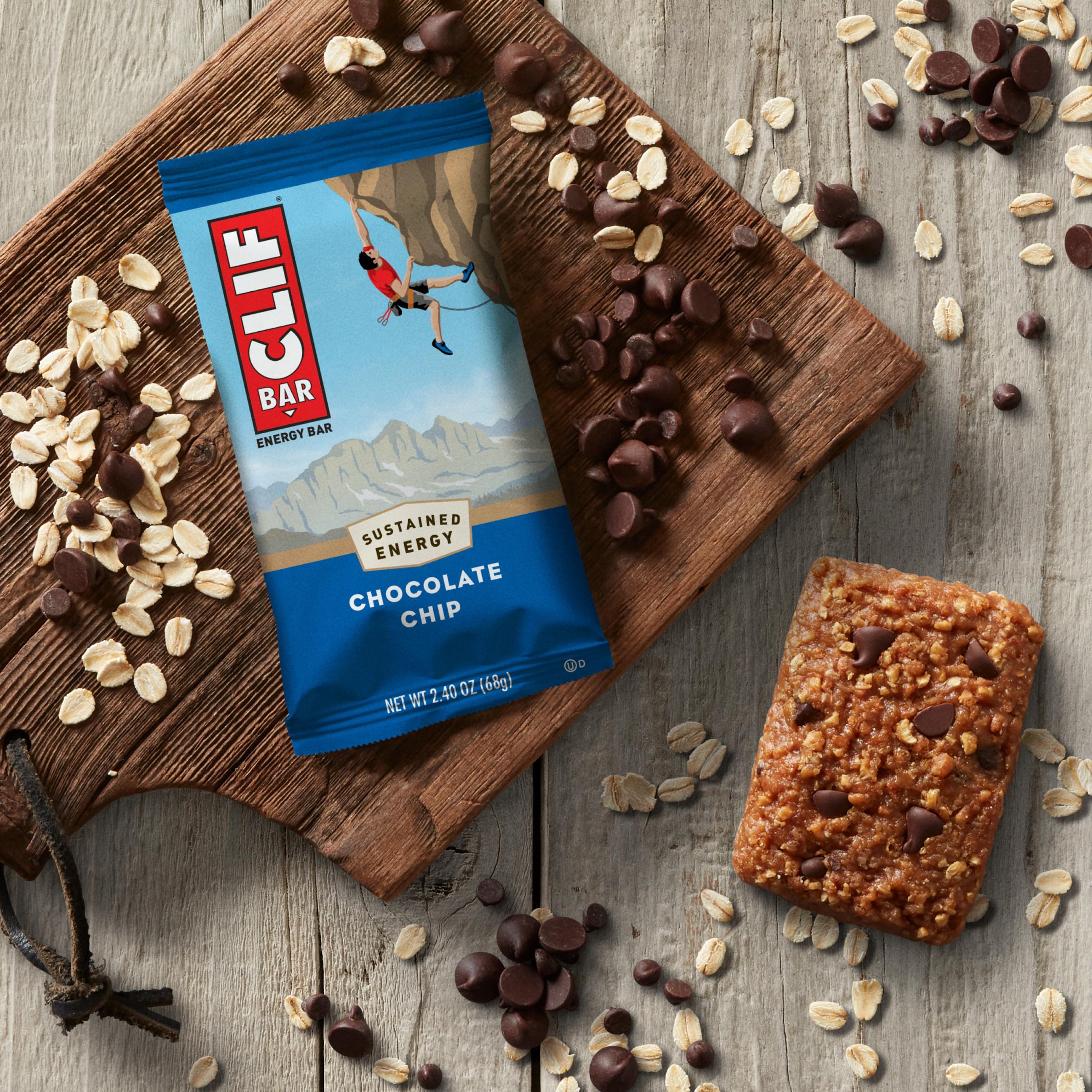 CLIF BAR - Energy Bar - Chocolate Chip - Made with Organic Oats - Plant Based Food - Vegetarian - Kosher (2.4 Ounce Protein Bar, 1 Count) Packaging May Vary