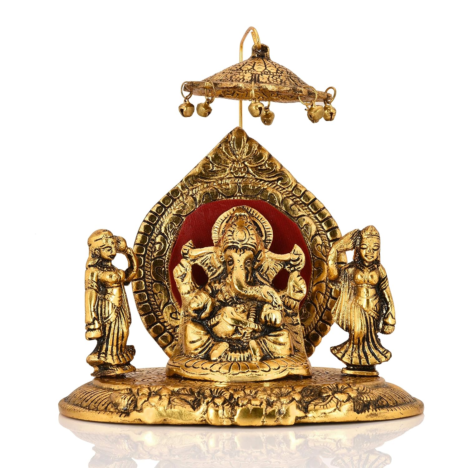 Buy Collectible India Metal Lord Ganesha Riddhi Siddhi Chhatra Statue