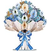 Paper Love HugePop 3D Magical Bouquet Pop Up Valentines Day Card, with Detachable Paper Flower Bouquet, For Valentines Day, Birthday, Anniversary, Wedding, Thank You, All Occasions - Jumbo 10" x 14" Cards - Includes Envelope and Note Tag