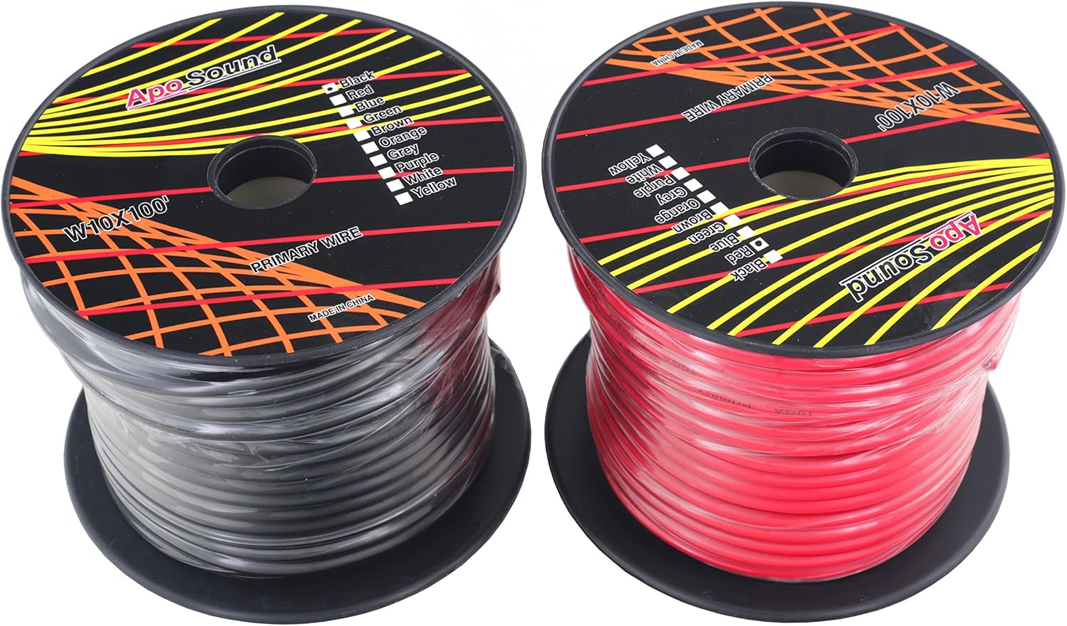 GS Power 10 Gauge Stranded Flexible Copper Clad Aluminum CCA Primary Automotive Wire for Car Audio Video Amplifier 12 Volt Trailer Harness Hookup Drone Model Train Wiring. 100ft Red & 100 ft Black: Automotive