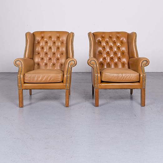 Windwill Chesterfield Leder Sessel Garnitur Cognac Echtleder Stuhl Vintage Retro 7078 Sanaa Amazon Co Uk Kitchen Home