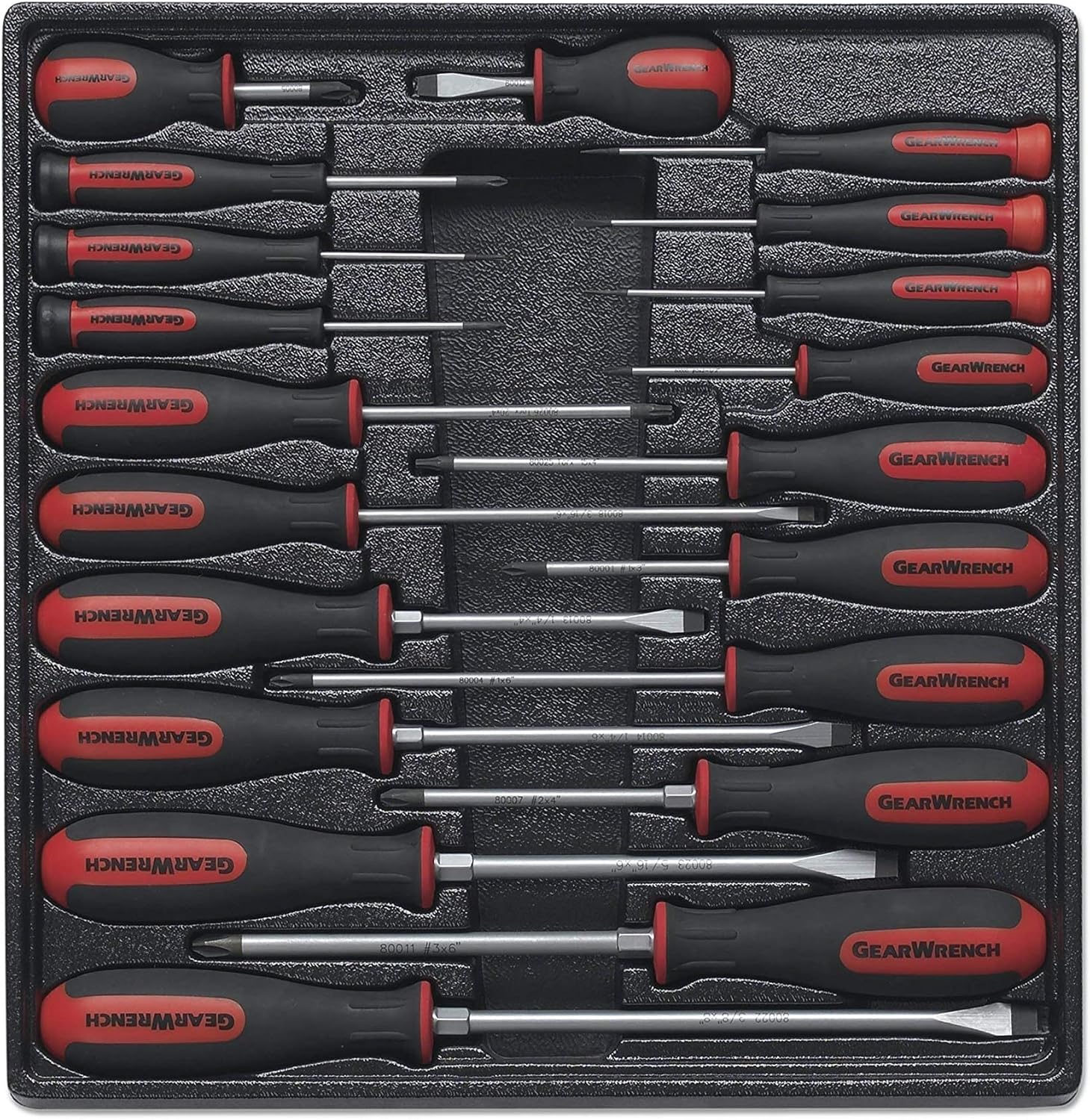 GEARWRENCH 20 Pc. Phillips/Slotted/Torx Screwdriver Set, Dual Material Handles - 80066: Home Improvement
