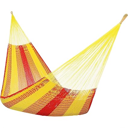 Sunnydaze Hand-Woven Mayan Hammock Portable, Double Size, 440 Pound Capacity, Tequila