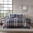 Eddie Bauer Copripiumino King Reversible - Microfibra Scamosciata Navy - Con 2 Federe - 2