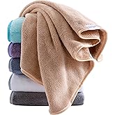 Cosy Family 6 Pack Ultra Soft Microfiber Absorbent Hand Towel, Silk Hemming Towels for Bathroom - Quick Drying - Perfect for Bath, Fitness, Gym, Shower, Hotel, and Spa - 16x28 Inch, Warm Color