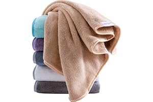 Cosy Family 6 Pack Ultra Soft Microfiber Absorbent Hand Towel, Silk Hemming Towels for Bathroom - Quick Drying - Perfect for Bath, Fitness, Gym, Shower, Hotel, and Spa - 16x28 Inch, Warm Color