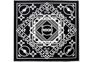 Aucuda Southwest Drum Rug 6x6.6ft Large Drum Mat Outdoor, Tightly Woven Fabric Cool Drum Set Carpet with Non-Slip Grip Bottom, Electric Drum Accessories Studio, Apartment, Soundproof, No Crease.