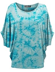 LL WT1096 Womens Tie Dye Scoop Neck Half Sleeve