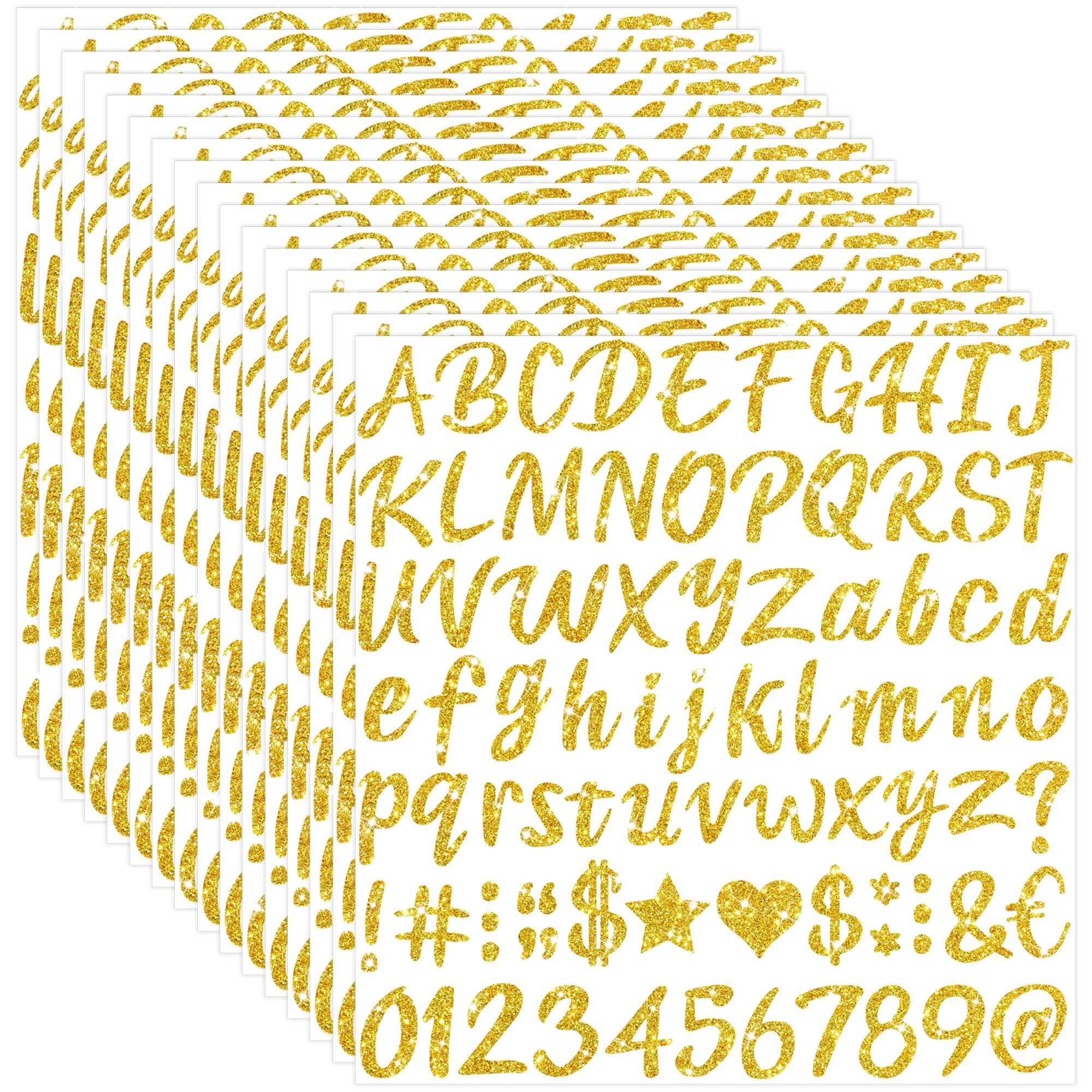 Letter Stickers,1328 Pcs Gold Sticker Letters for