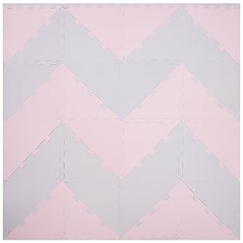 pink and grey foam play mat