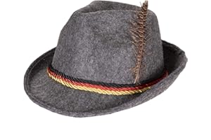 Narwhal Novelties Swiss, German Alpine Bavarian Oktoberfest Felt Hat Cap w/Feathers, Adult, Unisex