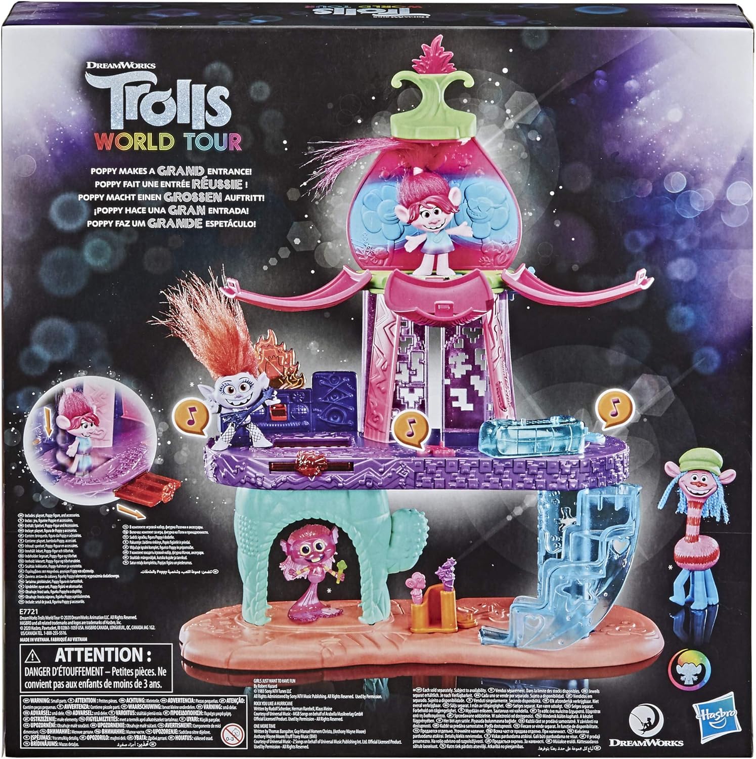 Amazon Com Trolls Dreamworks World Tour Blooming Pod Stage Musical Toy Plays 3 Different Songs Playset For Girls And Boys 4 Years And Up Toys Games