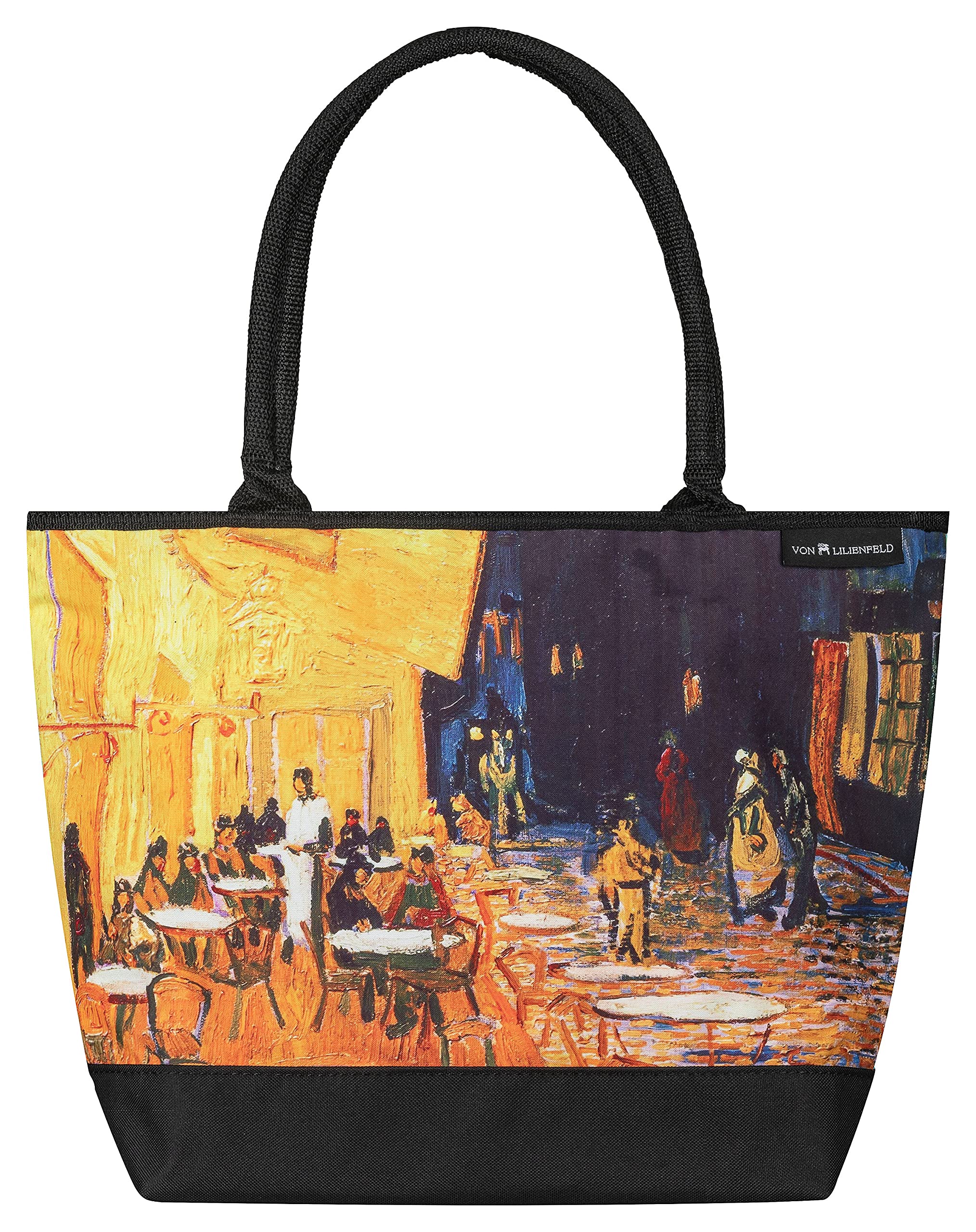 VON LILIENFELD® Tote Bag Shopping Spacious Shopper Spacious Lightweight Casual Art Vincent van Gogh Nightcafé
