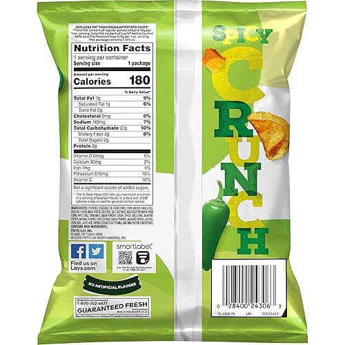 Lay's Kettle Cooked Potato Chips, 40% Less Fat Jalapeño Cheddar, 1.375  Ounce (Pack of 64) in Saudi Arabia | Whizz Potato