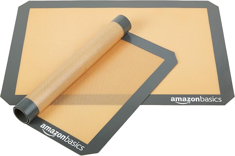 Rechteckig Backmatte, Silikon, 2 Stück, 29.5cm x 42.0cm, Beige/Grau — Foto 6 von 7