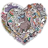 MONIZY Hippo Stickers 50 Pieces Vinyl Waterproof Decal for Laptop Water Bottle Phone Car Window Bike Motorcycle Stakeboard Scrapbook Hippos Sticker Gifts for Kid Teen Adult