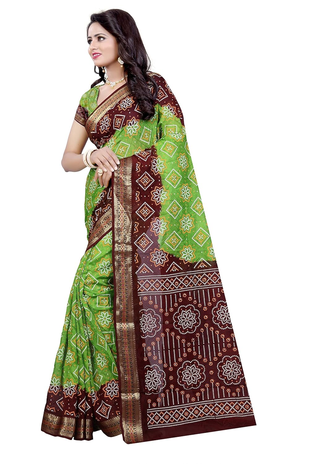 dealsure women's multicolor art silk bandhani saree