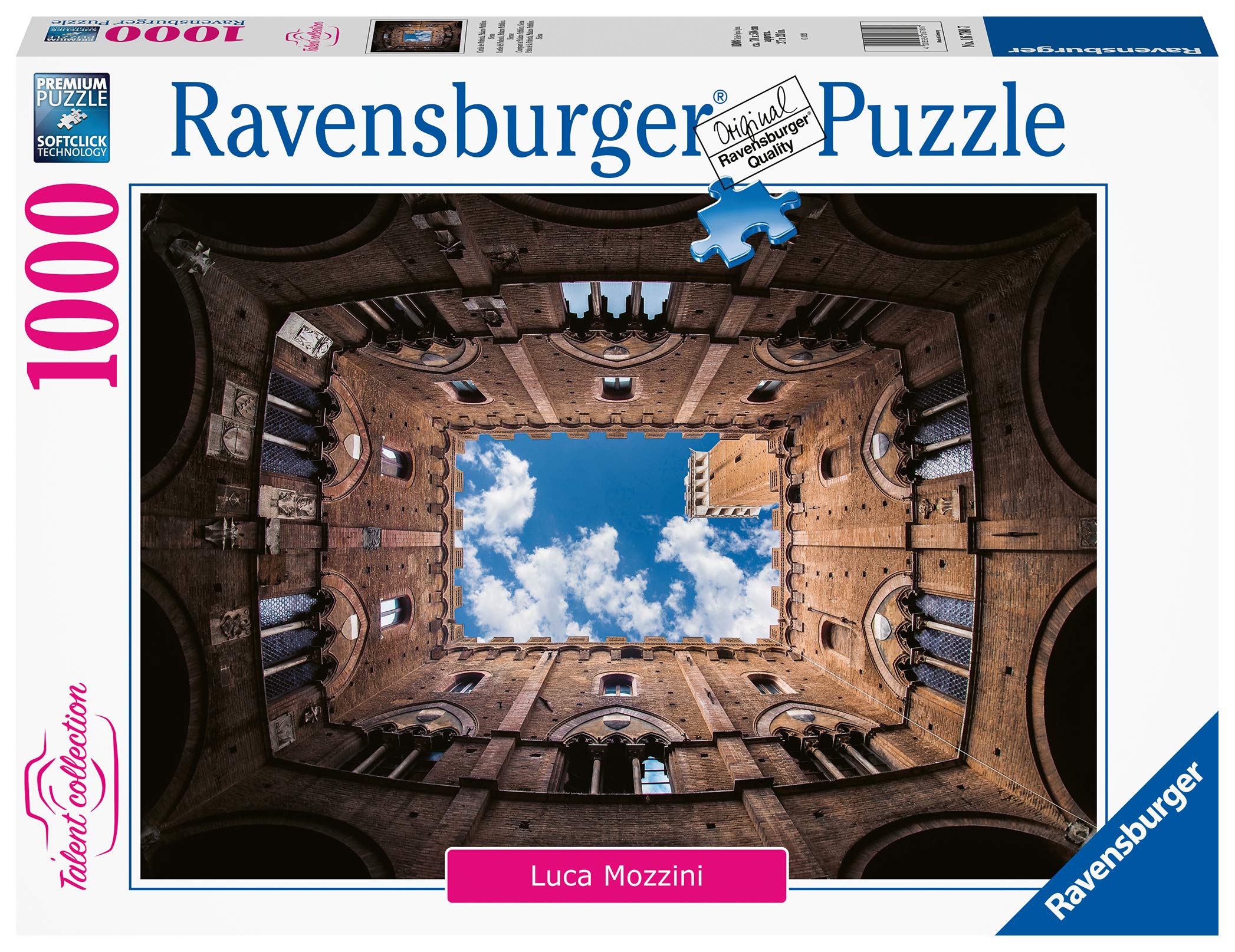 Ravensburger Puzzle, Puzzle 1000 Pieces, Courtyard of the Podestà, Puzzle for Adults, Talent Collection, Puzzle Siena, Ravensburger Print