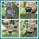 Hi-Gear Folding Leg BBQ Grill, Compact & Portable Charcoal Barbecue, Green view 6