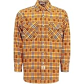 BOCOMAL FR Shirts for Men Printed Plaid Flame Resistant NFPA2112/CAT2 6.5oz Lightweight Fire Retardant Shirt