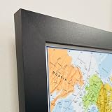 Maps International Framed World Travel Map Canvas with Pins Black Frame 2026 view 5