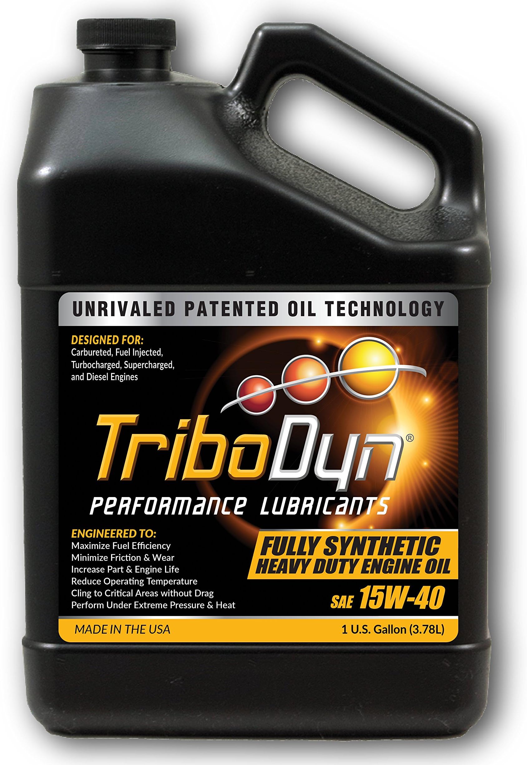 TriboDyn 15W40 Full Synthetic Fuel Saving Heavy Duty Motor Oil - Gallon Bottle