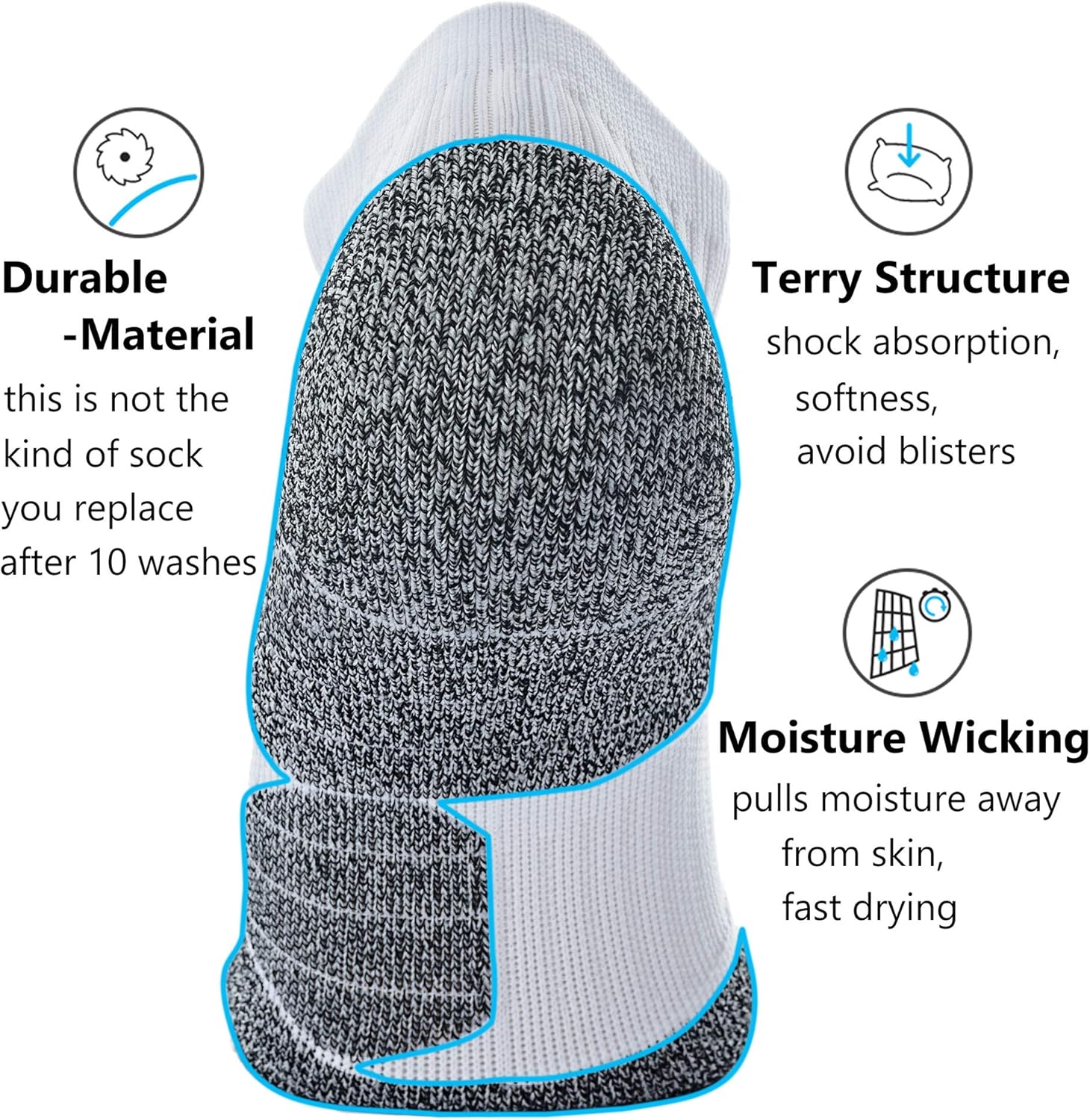 CWVLC Compression Athletic Socks (3/6 pairs) Cushioned 16-23 mmhg for Men Women: Clothing