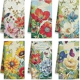 ZYQEXA 6 Pcs Decorative Kitchen Towels Hand Dish Towels - Absorbent Tea Towel Butterfly Flower Washing Dishcloths Hanging Loop Bathroom Farmhouse Spring Decor Towel Set 16 x 24 in