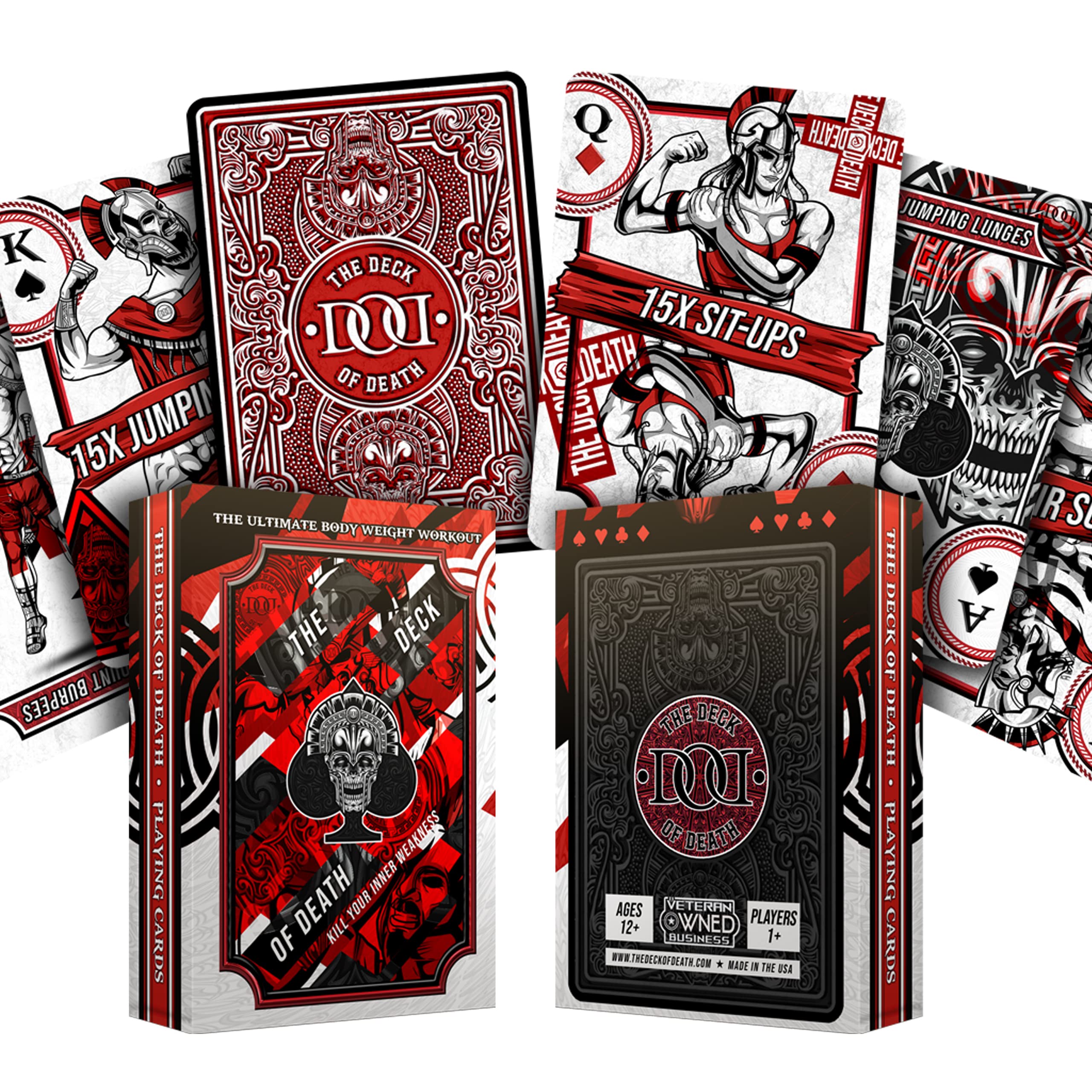 Photo 1 of The Deck of Death Fitness Deck Workout Cards, 54 Card Exercise System,The Ultimate at Home Bodyweight Workout, Fitdeck for Increased Strength & Endurance, Sweat Deck Exercise