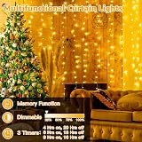 Ollny 300LED Curtain Lights 3x3m Mains Powered Waterfall with Remote 8 Modes view 5
