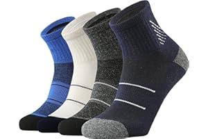 KMM Men's Merino Wool Low Cut Ankle Socks Lightweight Quarter Cushion Anti Blisters Outdoor Hiking Hike Cycling Trail Running