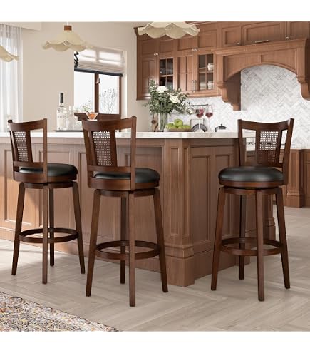 Amazon.com: Vintage Bar Stool with Back,Solid Wood Bar Chair